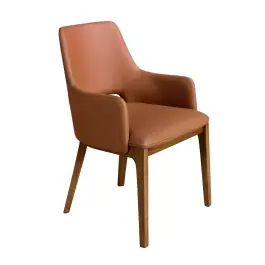 Silla Polipiel Marrón Nogal - Angel Cerdá