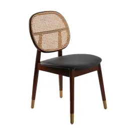 Silla Rattan y Polipiel Negra - Angel Cerdá