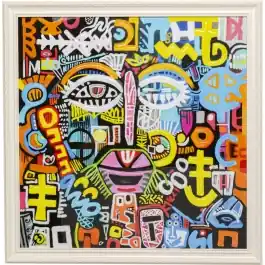 Cuadro Enmarcado Doodle Face - Kare Design