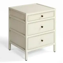 Mesita noche Mario blanco grisáceo - Crisal Decoracion