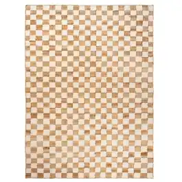 Alfombra Check Wool - Blanco roto / Natural