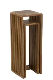 Set Mesas Auxiliares Cubicas Teca Reciclada Natural - J-Line