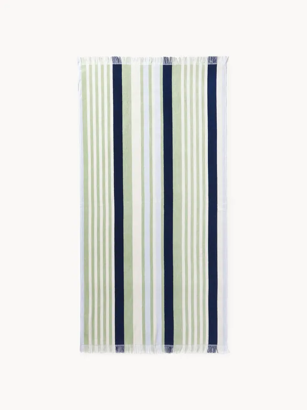 Toalla de playa a rayas con flecos Miri - Westwing Collection