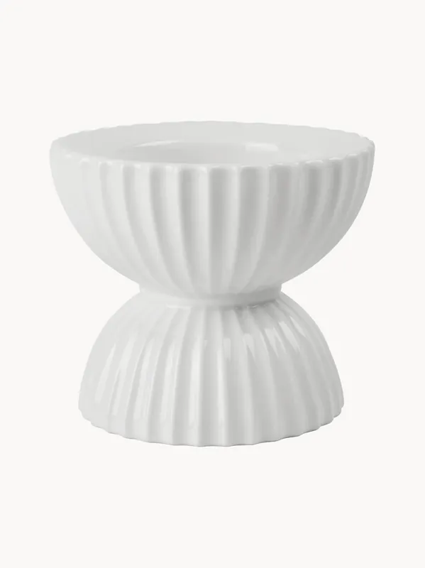 Portavelas de porcelana con relieves Tura - Lyngby Porcelaen