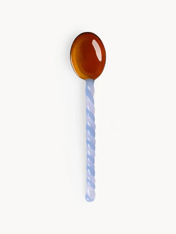 Cucharas de vidrio artesanales de vidrio borosilicato Duet, set de 4 - &klevering