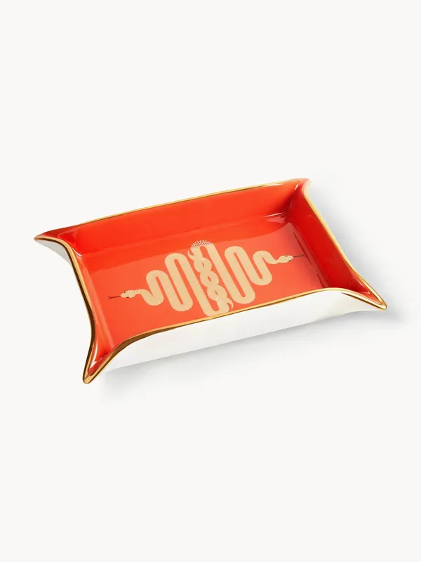 Bandeja decorativa de porcelana con oro Snake - Jonathan Adler