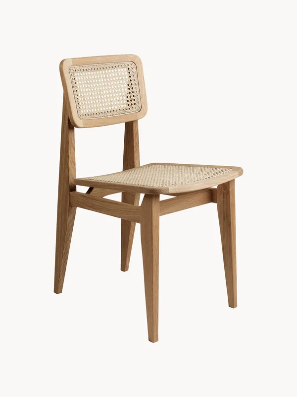 Silla de madera de roble con tejido vienés C-Chair