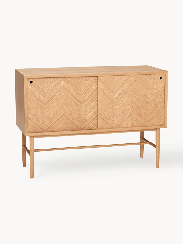 Aparador de madera de roble con diseño en espiga Herringbone - Hübsch