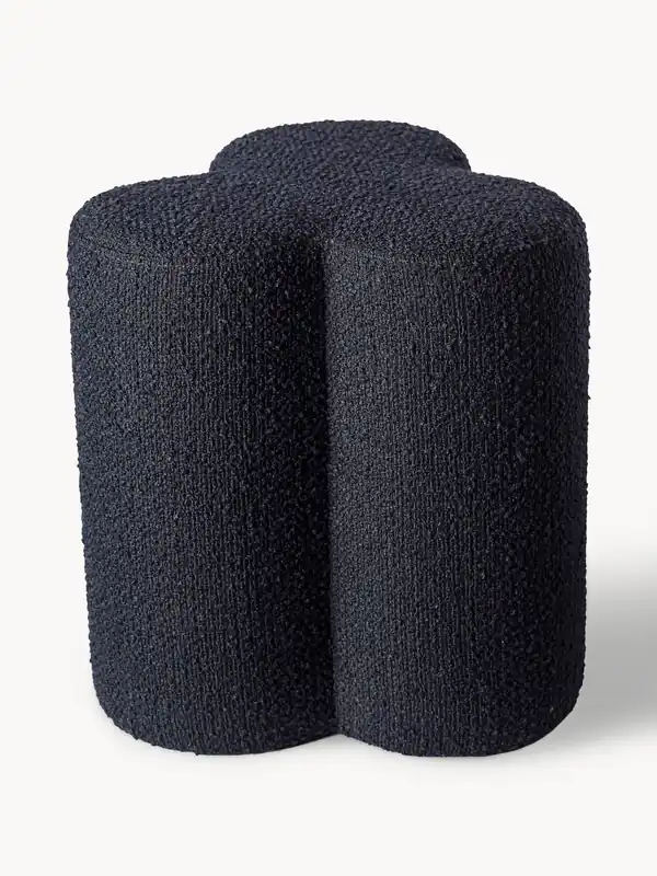 Taburete tapizado en tejido bouclé Clover - POLSPOTTEN