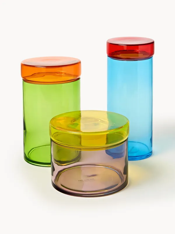 Botes de vidrio soplado Multi, set de 3 - POLSPOTTEN