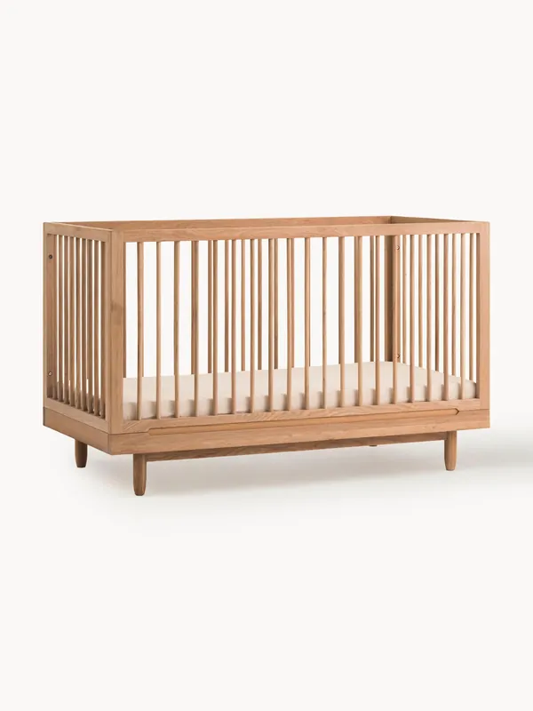 Cuna ajustable en altura de madera de roble Pure, 70 x 140 cm - Nobodinoz