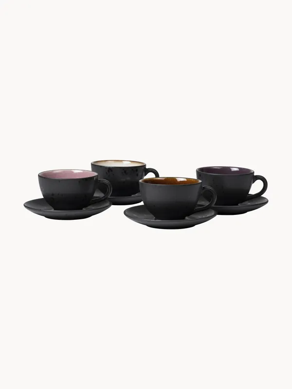 Tazas de café con platos Dia, set de 4 - BITZ