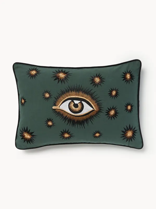 Funda de cojín decorativo de algodón Eye - Les Ottomans