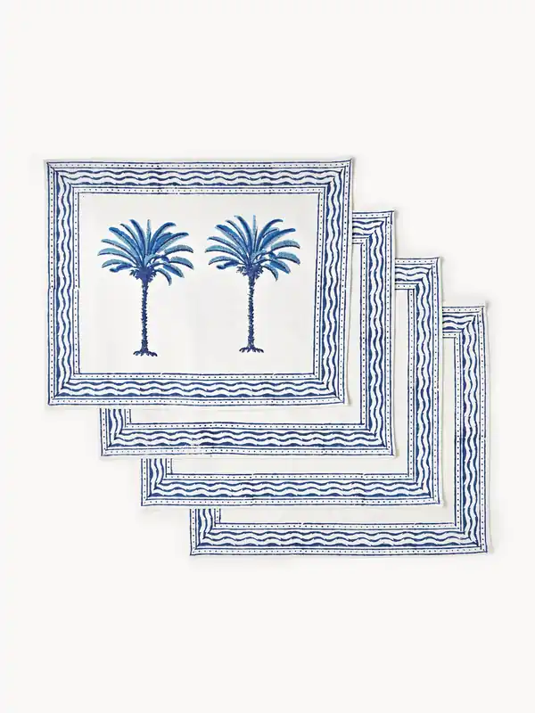 Manteles individuales de algodón The Palms, set de 4 - Les Ottomans