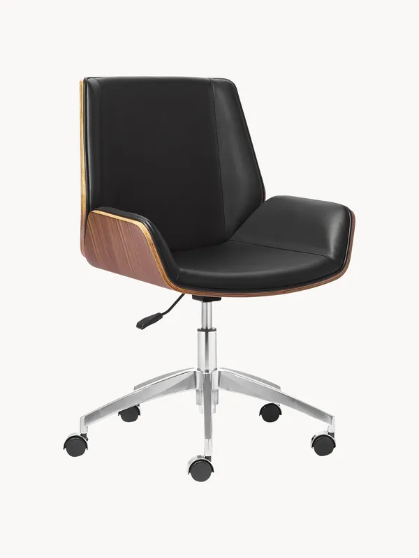 Silla de escritorio de cuero sintético Rouven, altura regulable - Kare Design