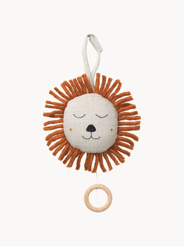 Móvil de música de lino Lion - Ferm Living Kids