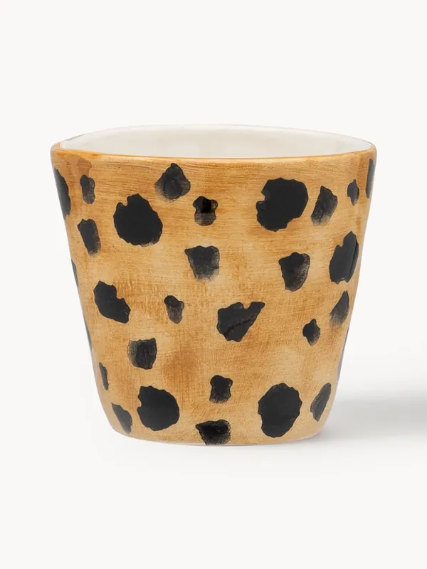Tazas de espresso pintadas a mano Leopard, set de 2 - Anna + Nina