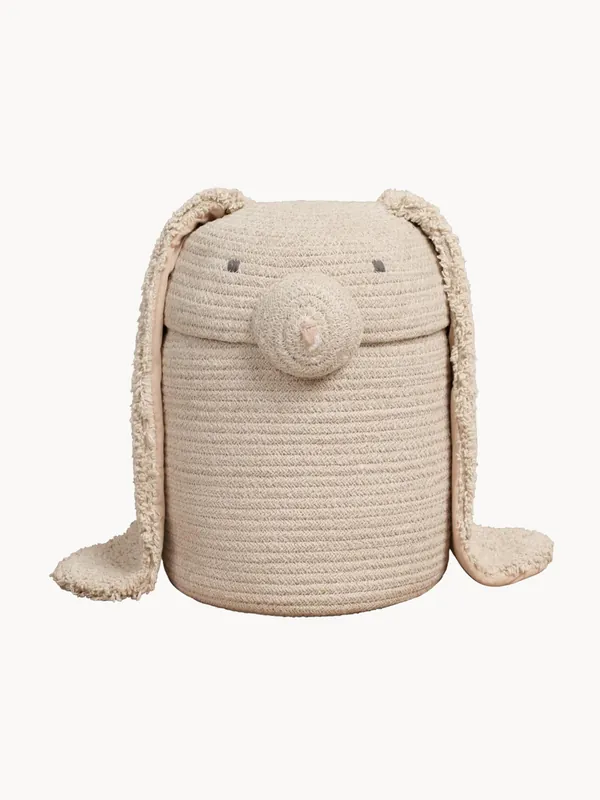 Cesta de almacenamiento artesanal con tapa Rita the Rabbit - Lorena Canals
