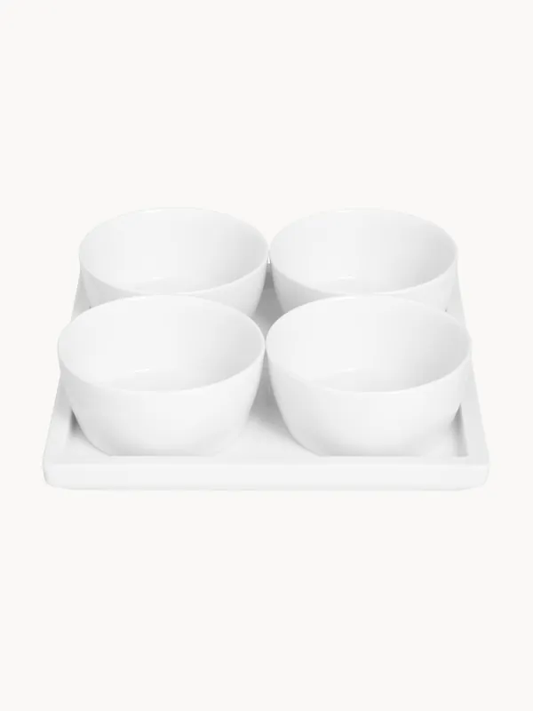 Set de cuencos pequeños artesanales con bandeja para servir Cosmopolitan, 5 pzas. - Meissen