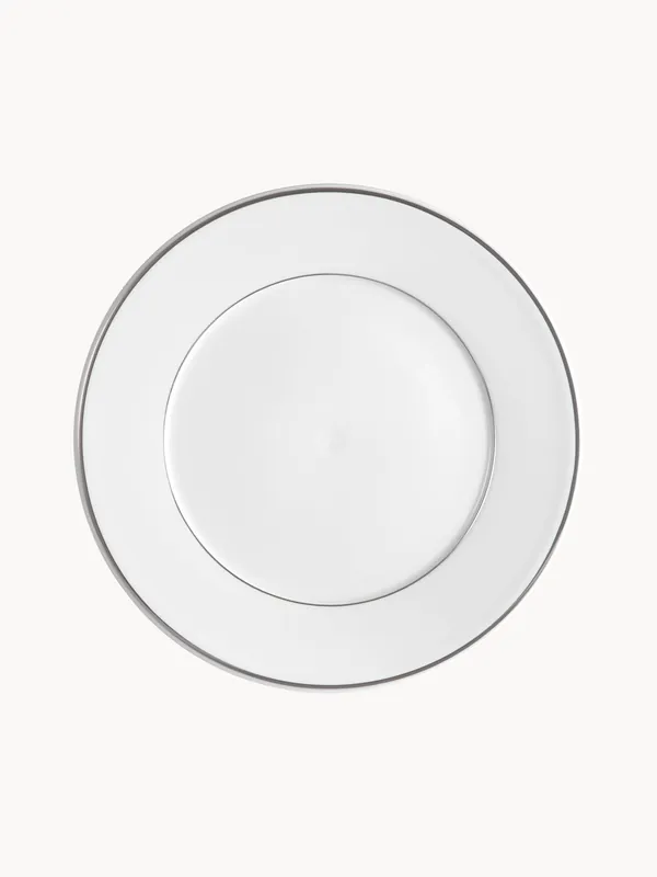 Platos llanos de porcelana con borde platino pintado a mano Vitruv, set de 2 - Meissen