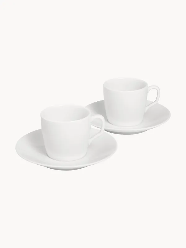 Tazas con platitos de porcelana artesanales Cosmopolitan, set de 2 - Meissen