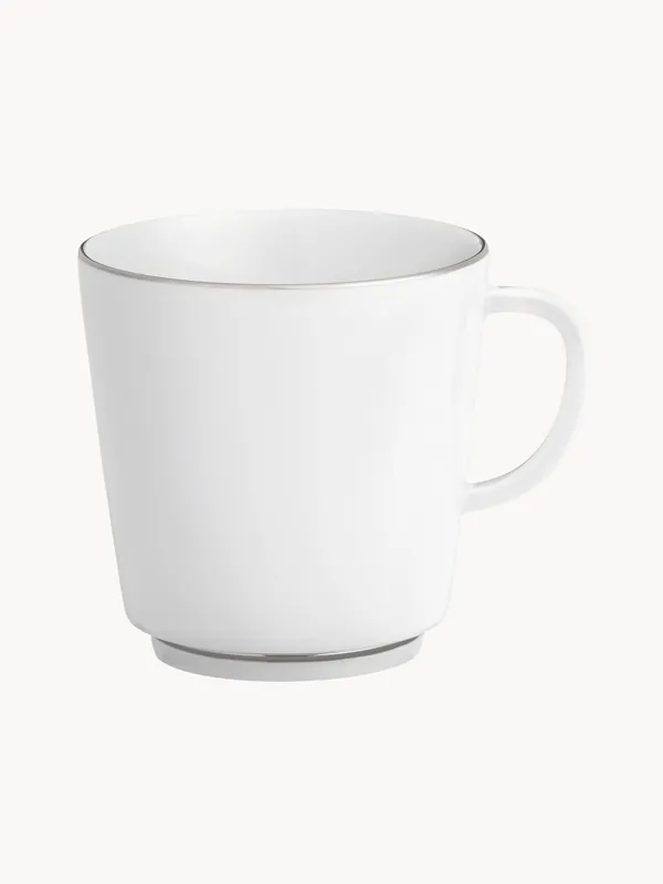 Tazas de porcelana con borde platino pintado a mano Vitruv, set de 2 - Meissen