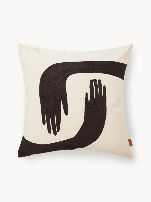 Cojín bordado a mano de algodón ecológico Pose - Ferm Living