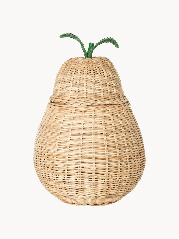Cesta artesanal de ratán Pear - Ferm Living Kids