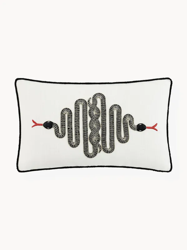 Cojín decorativo de lino Snake - Jonathan Adler