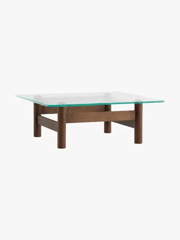 Mesa de centro de madera de roble con tablero de vidrio Brasilia - Audo Copenhagen