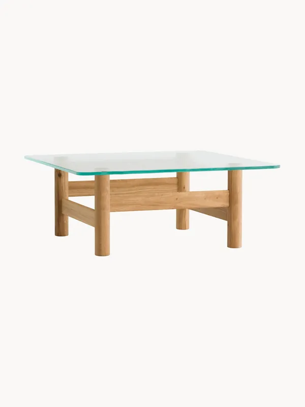 Mesa de centro de madera de roble con tablero de vidrio Brasilia - Audo Copenhagen