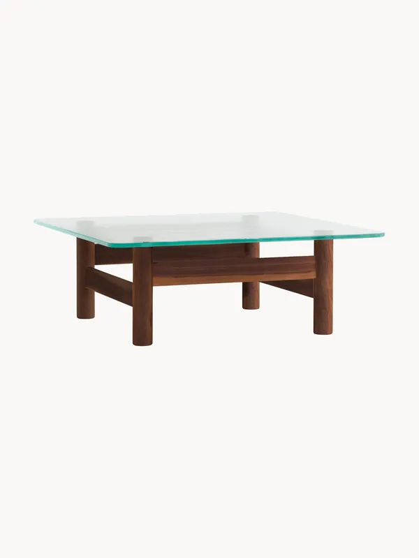 Mesa de centro de madera de nogal con tablero de vidrio Brasilia - Audo Copenhagen