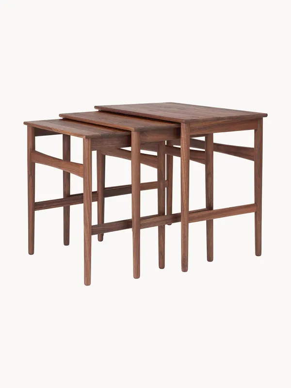 Mesas auxiliares de madera de nogal CH004, set de 3 - Carl Hansen & Søn