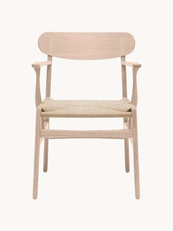 Silla de madera con asiento tejido CH26 - Carl Hansen & Søn