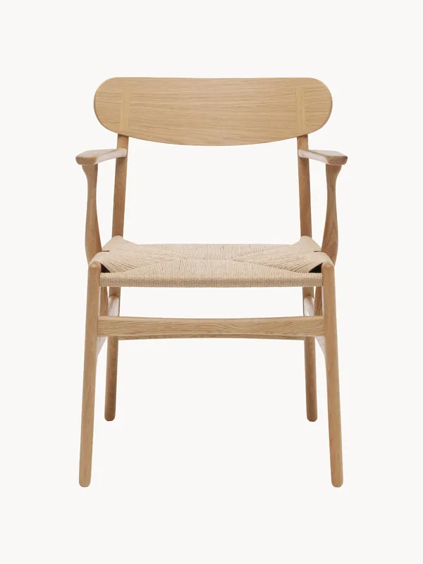 Silla de madera con asiento tejido CH26 - Carl Hansen & Søn