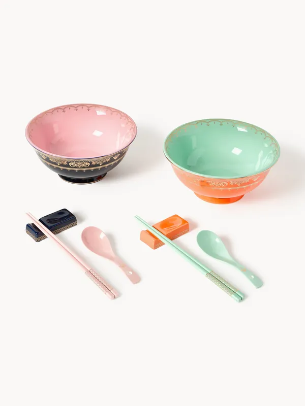 Vajilla artesanal Asian, 2 comensales, set de 10 - POLSPOTTEN