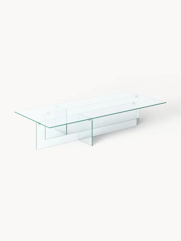 Mesa de centro grande de vidrio Anouk, 160 cm - Westwing Collection
