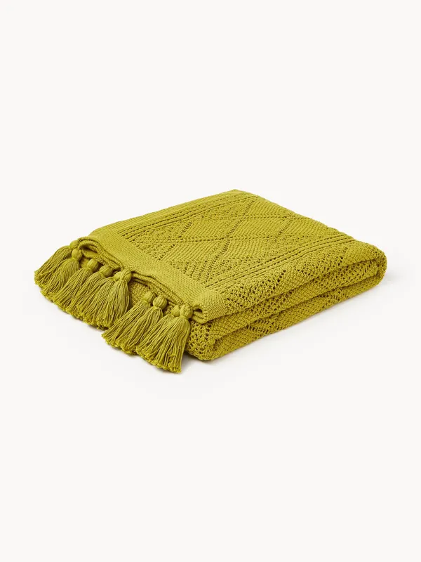 Manta de punto con borlas Sarah - Westwing Collection