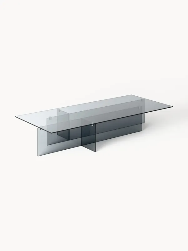 Mesa de centro grande de vidrio Anouk, 160 cm - Westwing Collection