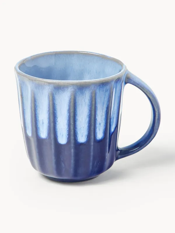 Tazas artesanales con esmalte reactivo Vinci, set de 4 - Westwing Collection