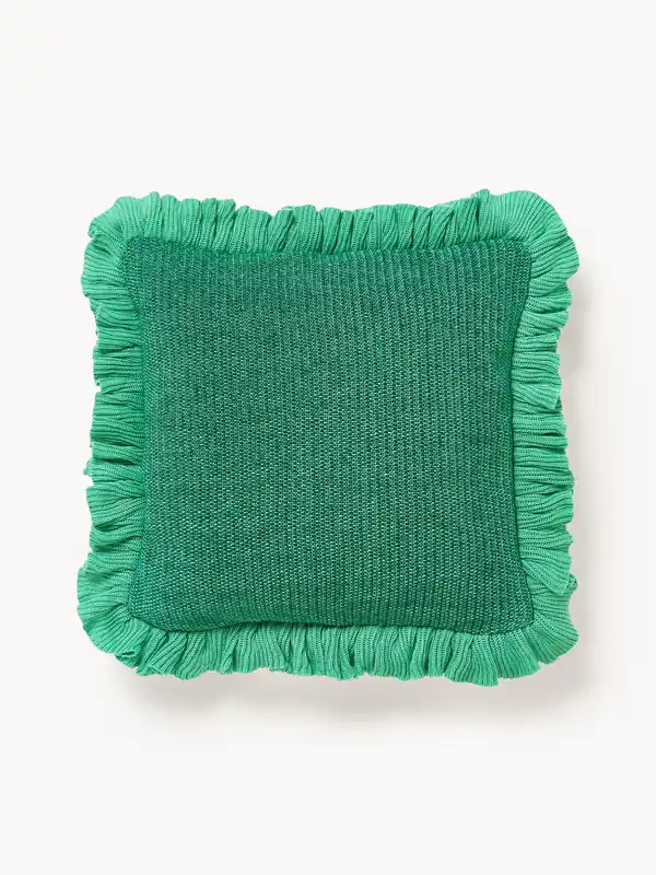 Funda de cojín de punto con volantes Pansy - Westwing Collection