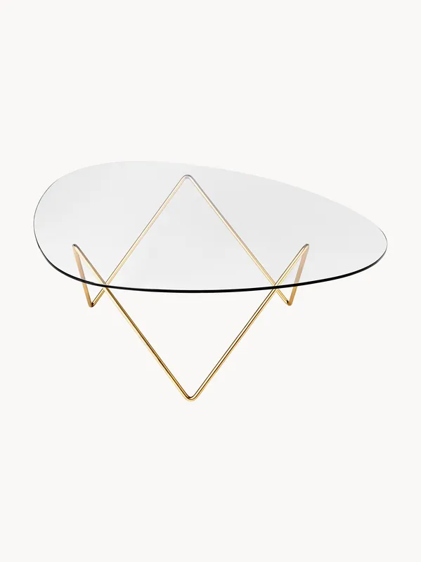 Mesa de centro ovalada con tablero de vidrio Pedrera - GUBI
