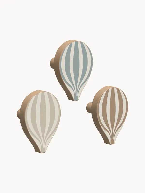 Ganchos de pared artesanales de madera de haya Ballon, set de 3 - Cam Cam Copenhagen