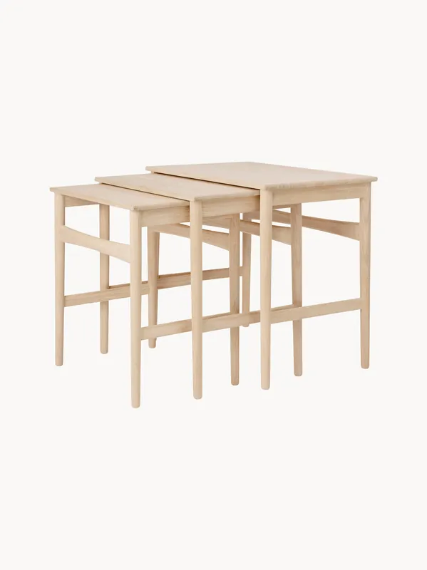 Mesas auxiliares de madera de roble CH004, set de 3 - Carl Hansen & Søn