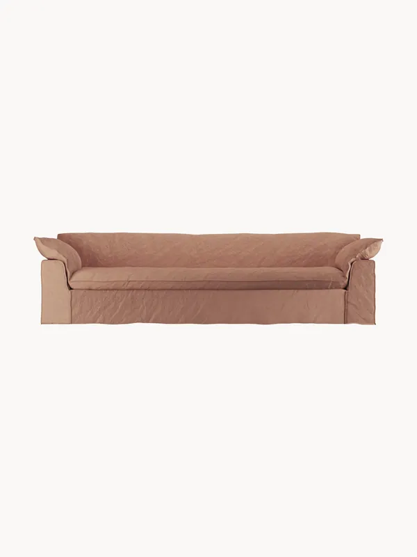 Sofá Nomad: 305 cm - lino, rosa empolvado (4 plazas)