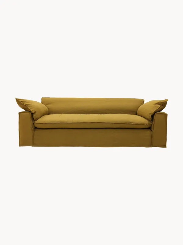 Sofá Nomad: 305 cm - lino, ocre (4 plazas)