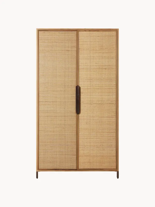 Armario artesanal con puertas de ratán Pioneer - HKLIVING