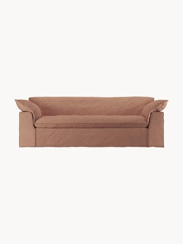 Sofá Nomad (3 plazas) 244 cm - lino, rosa pálido
