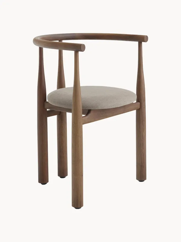 Silla con reposabrazos de madera de nogal Bukowski - New Works