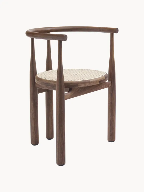 Silla con reposabrazos de madera de nogal Bukowski - New Works